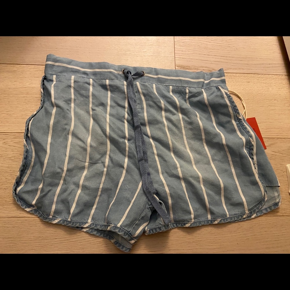Blue striped shorts